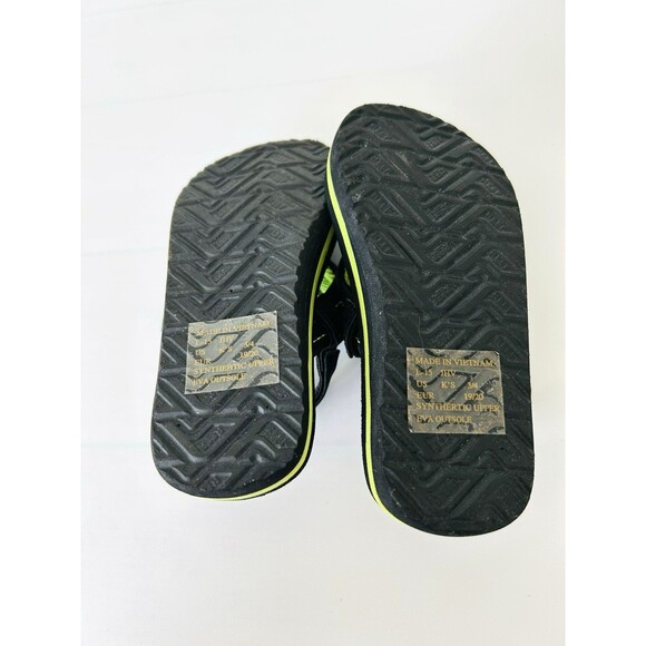 NWOT Reef Toddler Flip Flop Sandal Slip On Black Green Pirate 3/4 - Picture 5 of 6